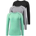 thumbnail image 1 of 3-4 Pack T-Shirt à Manches Longues Dry Fit pour Femmes Évacuant l'Humidité Tee à Manches Longues Compression Extérieure Course Tops d'Entraînement, 1 of 6