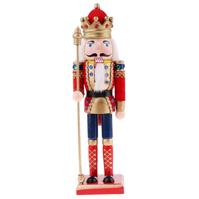 Figura de Cascanueces de 30 cm, muñeco de madera, decoración de mesa, regalo de cumpleaños para niños. Rey