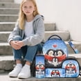 thumbnail image 2 of Jeiento Blue Penguin Backpack Set 5 Pcs Cartoon 17 Inch Large Capacity Backpack with Lunch Bag Pencil Case for 9-12 Years Old Teens Elementary to Middle School, 2 of 8
