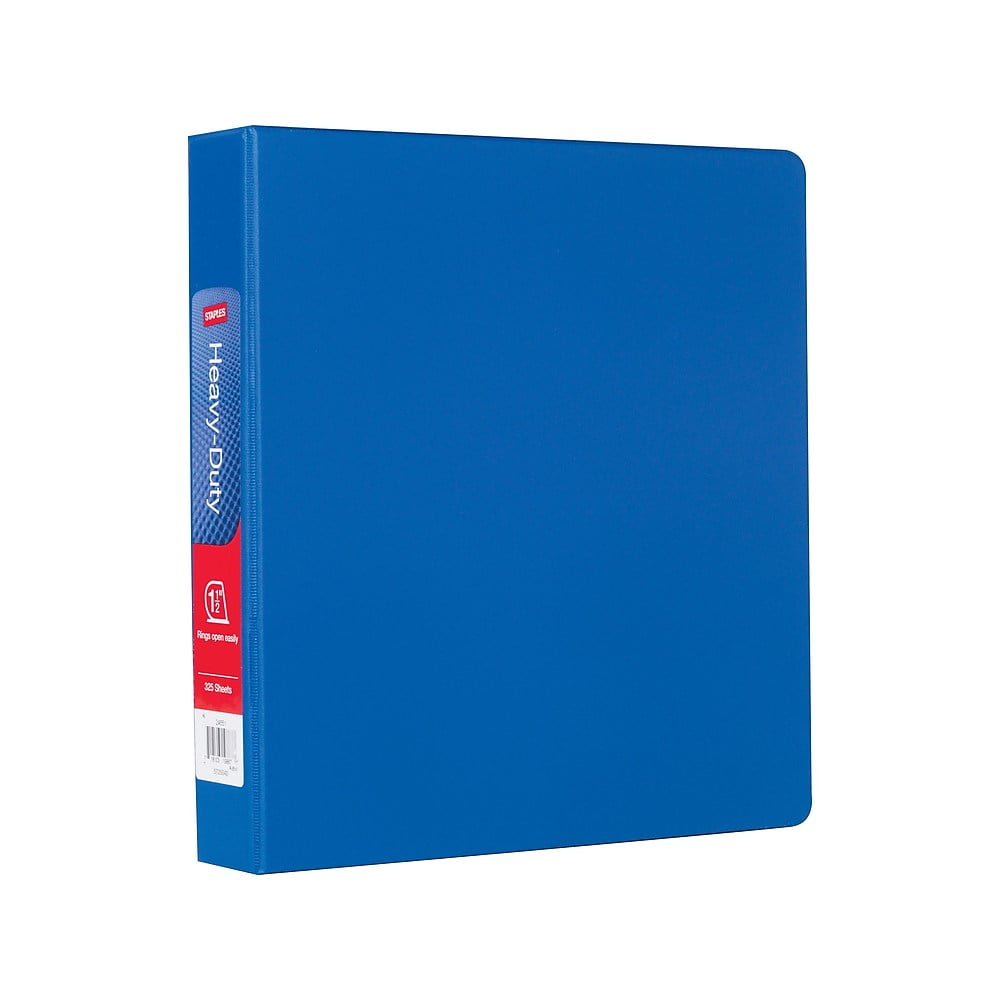 Staples Heavy Duty 1 1/2" 3Ring NonView Binder Blue (24651) 56273CC