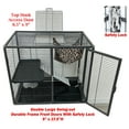 thumbnail image 4 of Deluxe Two Story Double Unit 4-Level Small Animal Critter Home Cage Hamster Habitat Mouse Rat Gerbil House Tight 1/2-inch Wire Spacing Rolling Cage for Ferret Hammock Chinchilla Sugar Glider, 4 of 8