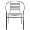 thumbnail image 6 of BizChair 4 Pack Commercial Aluminum Indoor-Outdoor Restaurant Stack Chair with Triple Slat Back and Arms, 6 of 14