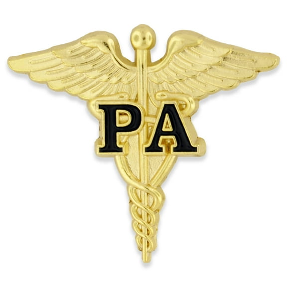 Physician Assistant Black PA Gold Caduceus Lapel Pin
