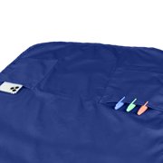 DALIX Apron Commercial Restaurant Home Bib Spun Poly Cotton Kitchen Aprons (2 Pockets) in Navy Blue