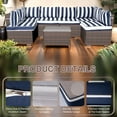 thumbnail image 3 of Outdoor Furniture Replacement Cushions, Water-Resistant Patio Cushions for 6-Seat Sectional Conversation Sets,14-Piece Patio Sectional Rattan Sofa Cushions Set, 3 of 5