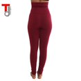 thumbnail image 3 of TD Collections Fleece Lined Leggings - High Waist Slimming Thick Tights - Many Colors (Burgundy), 3 of 4