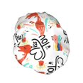 thumbnail image 2 of YFYANG Women's Double Waterproof Shower Cap, Cartoon Fox Doodle Reusable Hair Cap for All Hair Styles and Head Sizes, 2 of 9