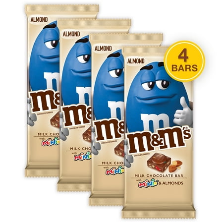 (4 pack) M&M'S Minis, Almond & Milk Chocolate Candy Bar, 3.9 (World's Best Candy Bar Fundraiser)