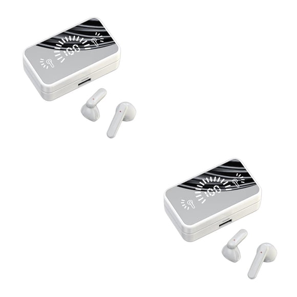 Injueey Wireless Earbuds HiFi LED Display Mirror  Running Cycling Sports 2piezas Blanco