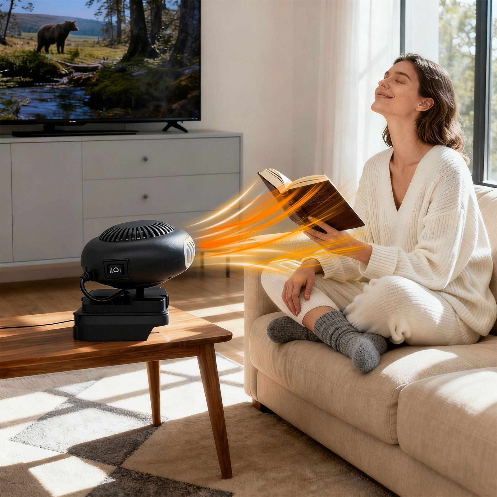 Lightweight Electric Space Stove Without with Heat, Low Noise, Overwarm for Dorm/Camping/Telecommute