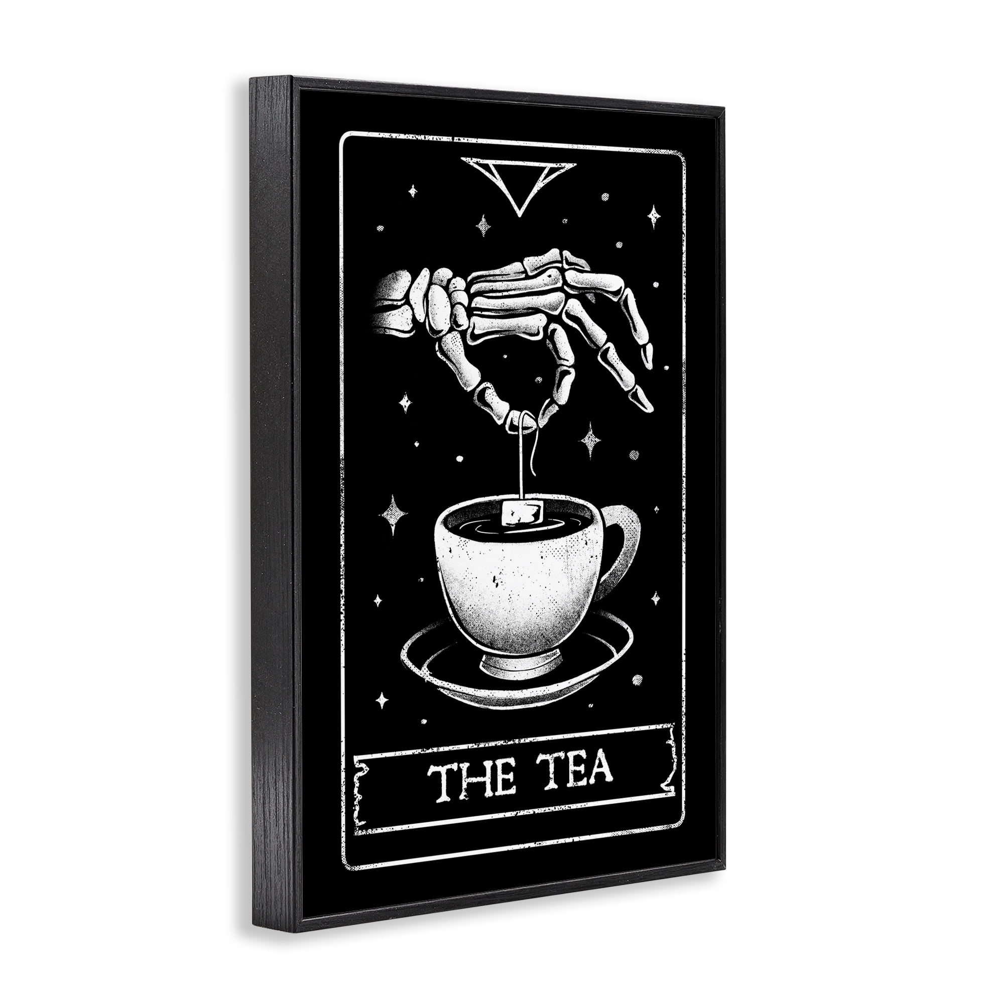 Stupell Industries The Tea Skeleton Tarot Black Framed Giclee Art, design by EduEly Designs