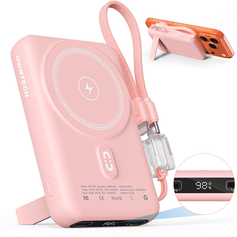 OWNTECH 10000mAh Magnetic Power Bank Pink photo 1