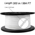 thumbnail image 2 of 1/8 inch White Dacron Polyester Rope,3mm 984 Foot Nylon Poly Rope, Nylon Rope Lift Shade Cord,for Clothesline Camping Hiking Outdoor Tent, 2 of 8