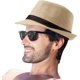 thumbnail image 3 of Straw Trilby Fedora Hat for Men 1920s Short Brim Wool Felt Panama Cap 7 1/4, 3 of 5