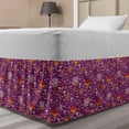 thumbnail image 1 of Floral Bed Skirt, Garden Flowers Retro Style Scandinavian Pattern Spring Season, Elastic Bedskirt Dust Ruffle Wrap Around for Bedding Decor, 4 Sizes, Purple Orange, by Ambesonne, 1 of 2