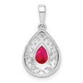 thumbnail image 4 of Sterling Silver Rhodium Plated Ruby Teardrop Pendant QP3005R, 4 of 4