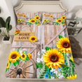 thumbnail image 2 of Manfei Rustic Sunflower Bed Sheets,Old Barn Door King Sheets,Country Farmhouse Lodge Sheet Set For Men Women,Ultra Soft Home Decor,4 Pieces, 2 of 7