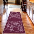 thumbnail image 2 of Rock Music Decorative Rug, Doodle Drawing Sketch Drummer Musical Inspirations Monochrome Arrangement, Quality Carpet for Bedroom Dorm and Living Room, 6 Sizes, Dried Rose, by Ambesonne, 2 of 2