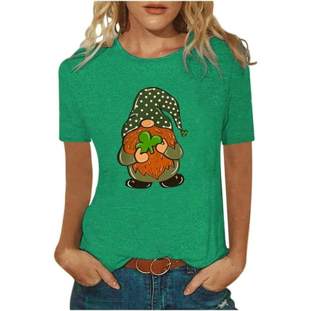 

Workout Tops for Women Flannel Shirts for Women Women s Fashion Tops Funny Printe CasualFit Tee Shirts Blouse Print Shirt Cute Tops for Women Tops for Women on Sales Green XL
