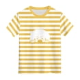 thumbnail image 4 of Girls T-Shirt 2-14 Years Print Design Casual Summer Top Breathable Lightweight Outfit Daily School Wear Stylish Lightweight Versatile Modern(1-2 Years,A146-Yellow), 4 of 4