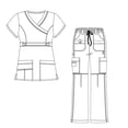 thumbnail image 4 of Adar Pop-Stretch Junior Fit Womens Scrub Set - Crossover Top and Multi Pocket Pants, 4 of 5