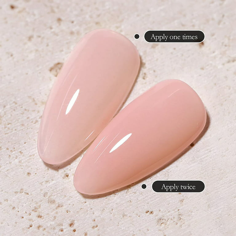 FZANEST Gel Nail Polish 15ml,Jelly Sheer Clear Natural Nude Pink Gel Polish  Varnish Nail Art Manicure Soak Off LED UV(Milky Nude)