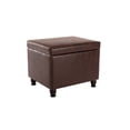 thumbnail image 4 of Wovenbyrd Maywood Large Rectangle Storage Ottoman, Hinged Lid, Dark Brown Leather, 1 Pack, 4 of 10