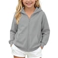 thumbnail image 5 of HomeDM Boys and Girls Long Sleeve Sweatshirts with Pockets Zip-Up Hoodies Solid Color Unisex, 5 of 10