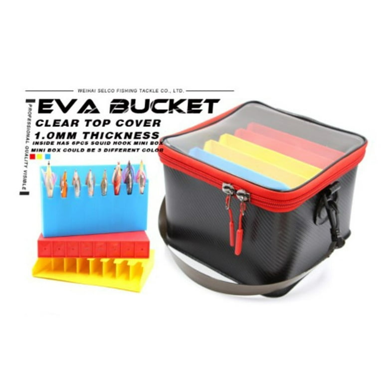 Fule 48 Slot Squid Jig Case EVA Fishing Lure Storage Bucket Boat Tackle Bag  Container 