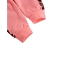 thumbnail image 5 of Casual Outfit Toddler Baby Girl Clothes Set Letter Print Long Sleeve Ruffle Hoodies+Leopard Pants+Headband, 5 of 9