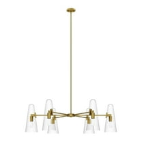 Modway Beacon 6-Light Chandelier in Clear Satin Brass