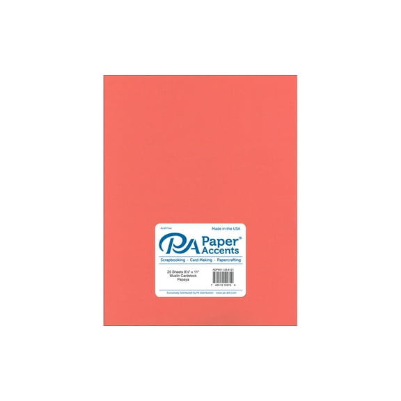 Paper Accents Cardstock 8.5"x 11" Muslin 73lb Papaya 25pc