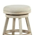thumbnail image 3 of Benjara Tabouret en Bois avec Assise Ronde en Tissu, Gris, 3 of 5