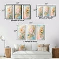 thumbnail image 4 of Designart "Golden Pink Lily Vintage Illustration IV" Lily Wall Art Set Of 3 - Modern Pink Canvas Set For Living Room Decor, 4 of 6
