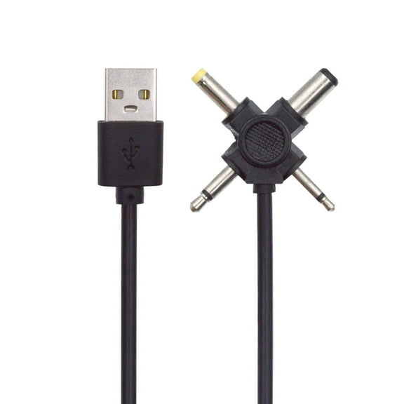 Chenyang USB 2.0 Type-A Male to 4-in-1 DC 5V 5.5x2.1mm 4.0x1.7mm Mono 3.5mm 2.5mm Power Plug Barrel Connector Charge Cable