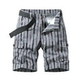 thumbnail image 3 of AXXD Men's Shorts Summer Stripe Work Shorts with Multi-pocket Mid-waist Cargo Shorts Clearance, 3 of 4