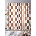 thumbnail image 3 of Mid Century Brown Geometric Sheer Curtains 84 Inches Long 2 Panels Light Filtering Semi Sheer Window Curtains Drapes for Bedroom Living Room 52"x84"&nbsp;2&nbsp;&nbsp;Panels, 3 of 7