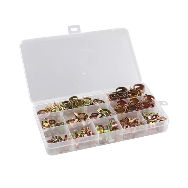 100 Pcs Clips de Ressort pour Voiture Camion Clip de Tuyau d'Huile de Carburant Kit de Fixation 6-17mm