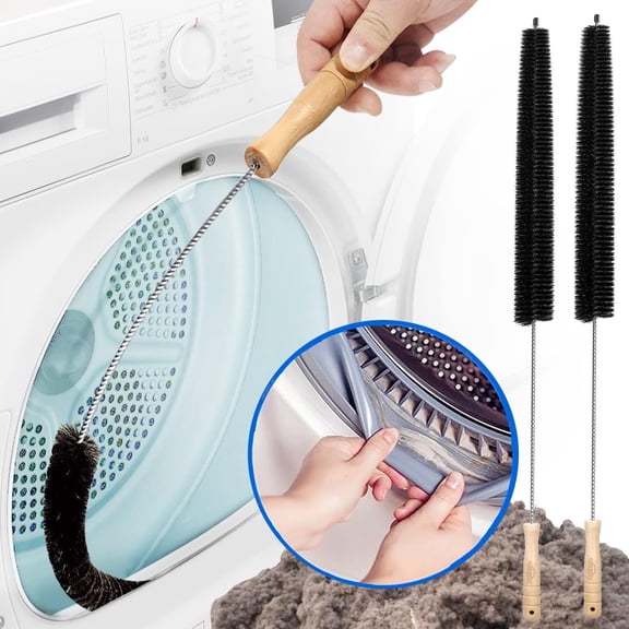 Emlimny 2 Pack Dryer Vent Cleaner Kit Clothes Dryer Lint Brush Vent Trap Cleaner Home Essentials Long Flexible Vacuum Brush