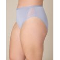 thumbnail image 3 of Playtex Microfiber High-Cut Underwear Pack, Moisture-Wicking, 3-Pack  Silver Satin M Women's, 3 of 4