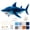 Blue, variant on 3D Beaded Animal DIY Kit with Crystal Bead and Pattern Guide for Craft Project and Beadwork Display(Shark)