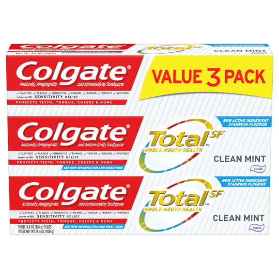 Colgate Total Toothpaste, Clean Mint, 4.8 oz. 3-pack - Paste