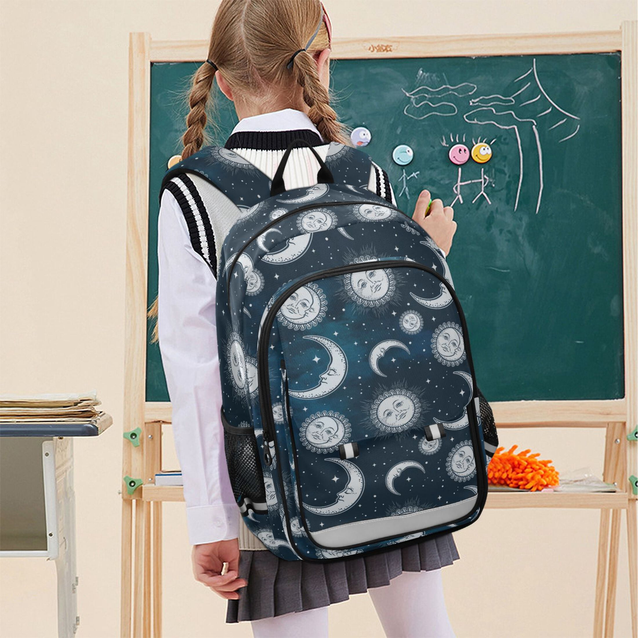 ALAZA Bohomia Moon Sun and Stars Laptop Backpack Purse Travel Bag Casual School Bookbag Rucksack for Women Men