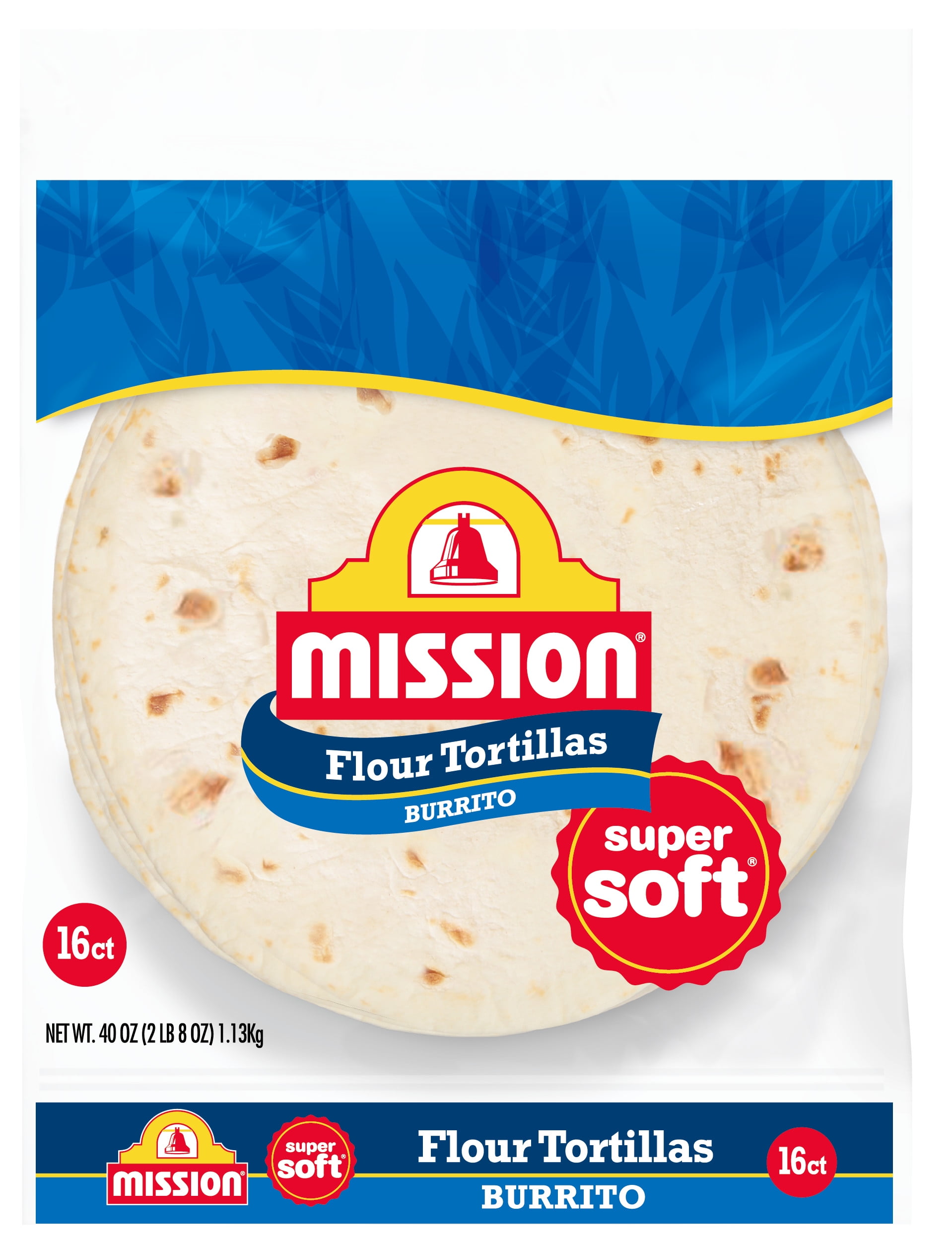 Mission Super Soft Burrito Flour Tortillas, 40 oz, 16 Count