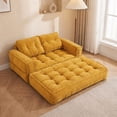 thumbnail image 5 of Leumius 2 Seater Modular Corduroy Sofa with Chaise Lounge,2-in-1 Boneless Convertible Floor Couch,Lazy Double Sofa with Armrest for Living Room Bedroom Apartment Game Guest Room,Yellow, 5 of 11