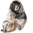 thumbnail image 2 of ZQUUVOU Women's Fashion Scarves Large Tassel Plaid Scarf Long Shawl Winter Warm Soft Scarf Oversized Scarves Wraps Gray, 2 of 5