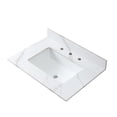 thumbnail image 5 of Leavader 31 Inches Luxurious Carrara White and Gold Sintered Stone Bathroom Vanity Top with Ceramic Basin and Backsplash - Three Faucet Hole, Cabinet Not Included, 5 of 9