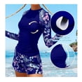 thumbnail image 3 of Traje De Baño Sexy De Dos Piezas De Manga Larga Para Mujer Azul Talla XL, 3 of 3