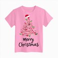 thumbnail image 4 of sdbrld Girls Christmas Shirts for Kids Cute Graphic Short Sleeve Holiday Tee Tops Pink Sizes 9-10 Years, 4 of 6