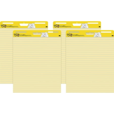 Post-it Self-Stick Easel Pads, 25" x 30", Yellow Ruled, 30-Sheets/Pad, 4-Pads/Pk